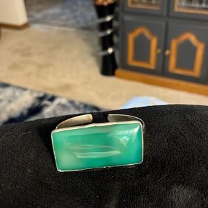Vintage Jade & sterling silver bracelet!